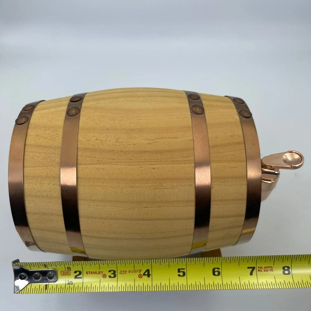 Small Wooden Barrel Decor With Spigot Mini Whiskey Wine Keg Bar Display